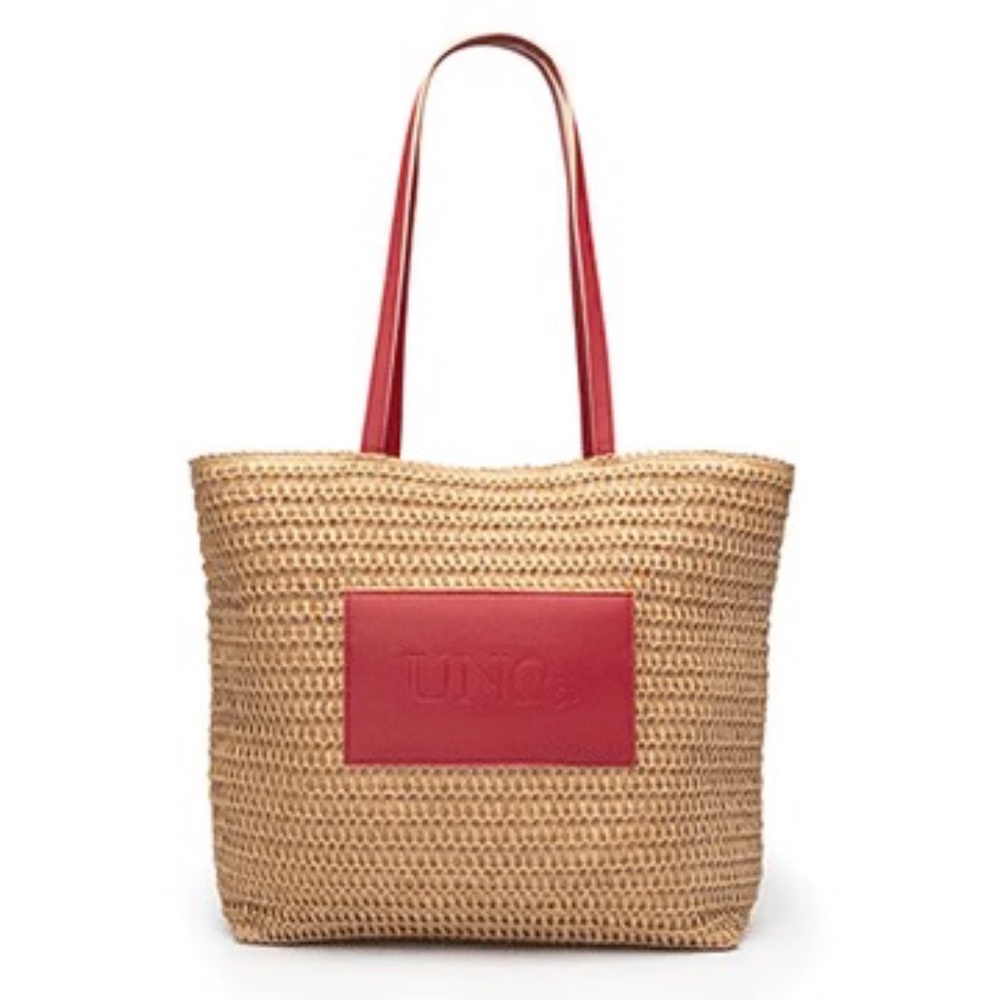 UNO‎ de 50 Straw Tote Bag Red Trim - Picture 10 of 10